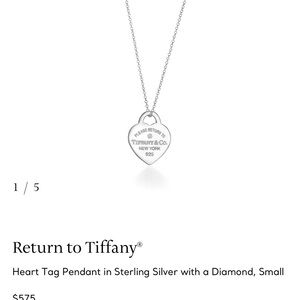 Tiffany & Co. Silver Heart Tag Necklace with Diamond